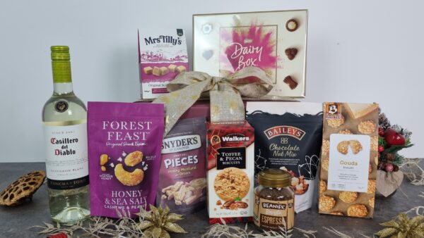 Gourmet Delights Gift Box with White Wine - Sunrange